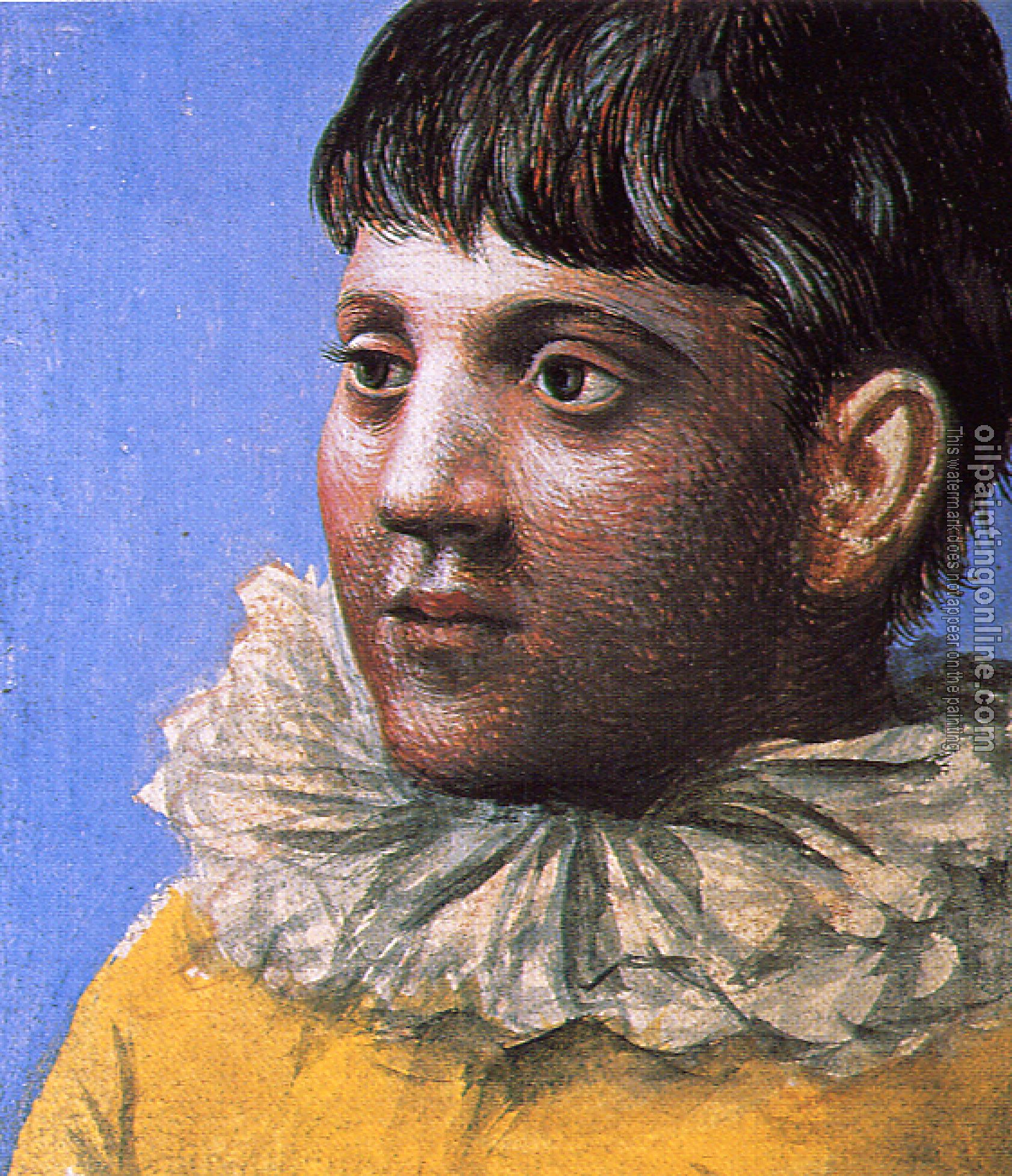 Picasso, Pablo - young man dressed as pierrot